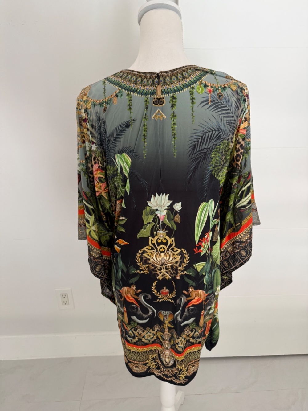 Camilla Short Kaftan Multi Colored Tropical Animal Printed Cover Up Dress - Picture 8 of 9